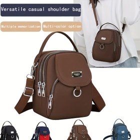 Resim Erkek ve Kadınlar için Unisex Kare Çanta, Omuzdan Taşınan Çanta, Günlük Moda Erkek ve Kadın El Çantası, Cep Telefonu Çantası [ Fermuar Yönü Rastgele ] 