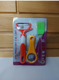 Resim 3 Parça Kapak Açıcı Yumurta Fırçası Ve Soyacak Set Mutfak Gereci 