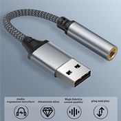 Resim 14cm USB Ses Kartı USB'den 3.5mm Ses Kulaklık Adaptörü Harici Ses Kartı Mikrofon Kulaklık Bilgisayar PC için Ses Kartı 
