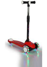 Resim Pro Katlanabilir Ve Yükseltilebilir Işıklı / Ledli Fren Sistemli Çocuk Scooter Kırmızı 