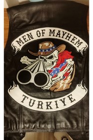 Resim Özden Nakış Kişiye Özel Motorcu Yeleği Sırt patch 