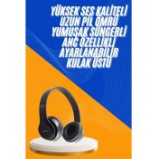 Resim Techno Stock Wireless 5.0 Bluetooth Kablosuz Kulaklık Anc Özellikli Kulak Üstü Ayarlanabilir 