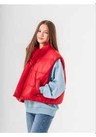 Resim Zekids Kız Çocuk Mevsimlik Paraşüt Şişme Yelek-14779 Kırmızı 