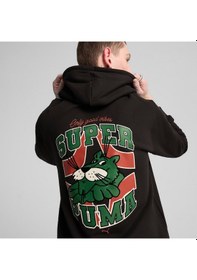 Resim Puma Graphıcs Super Puma Erkek Kapüşonlu Sweatshırt 629642 01 Siyah 