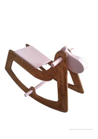 Resim Pink Sallanan Oyuncak At, Sallanan Ahşap El Yapımı At 