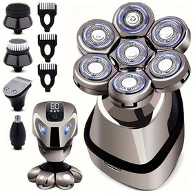 Resim Willowhaven Gri 5li Erkek Elektrikli Tiras Seti Usb Sarj Edilebilir Islak Kuru Led Ekran Hizli Sarj 