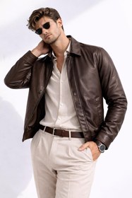 Resim Freemen Erkek Beli Lastikli İç Cepli Suni Deri Bomber Oversize Ceket 