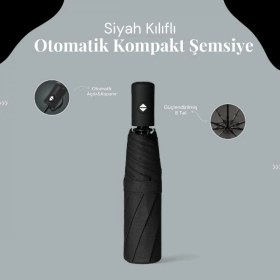 Resim MiraLive Siyah Kılıflı Otomatik Kompakt Şemsiye 
