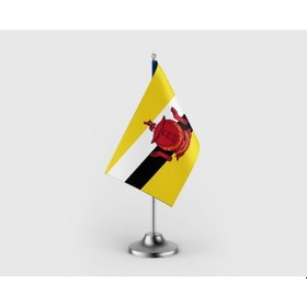 Resim Brunei Devleti Tekli Saten Masa Bayrağı Seti Diğer 