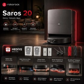 Resim Roborock Saros 20 Robot Süpürge Siyah 