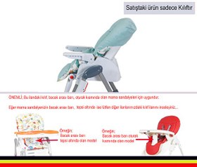Resim Holmer Leke Tutmaz Organik Mama Sandalyesi Minderi - Kılıfı Max-M Su Yeşili 