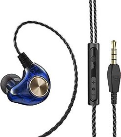 Resim Auleset K1 Evrensel 3,5 mm Jak Kulak İçi HiFi Bas Kablolu Kulaklık Spor Kulaklığı, iPhone ve Android ile Uyumlu, PC Oyun, MP3 - Mavi 