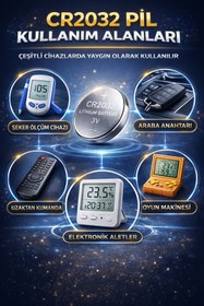 Resim nistabolje 20 Adet Cr 2032 Pil Tartı Baskül Pili 3 VOLT Para Bios Düğme Şeker Ölçüm Cihazı Pili 