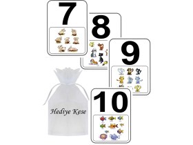Resim Özbience Eğitici Ahşap Sayı Kartları ve Kese Hediyeli, Çocuklar Için Eğlenceli Öğrenme 