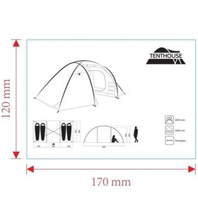 Resim Thenthouse Fun4 4 Kişilik Kamp Çadırı Mavi Mavi 