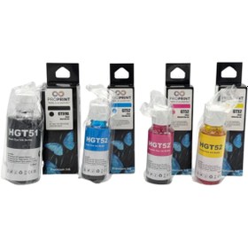 Resim Proprint Hp GT51XL-GT52XL 4 Renk Muadil Mürekkep Seti Renkliler 100 Ml Siyah 135 Ml 670 