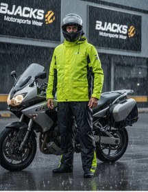 Resim BJACKS Motorsports Wear Nukrowear DRYCONE Premium Motosiklet Yağmurluk Takımı – Su Geçirmez, Reflektif 