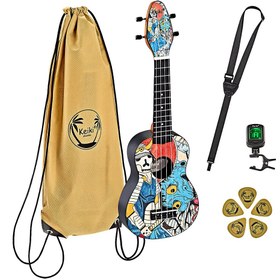 Resim Ortega K2-SR Keiki Sopranino Ukulele Set (Samurai) 