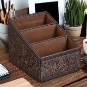 Resim Zarif Avrupa Tarzı PVC Depolama Kutusu Çiçek Kabartması ile - Hafif, Çok Bölümlü Düzenleyici Ofis Malzemeleri, Uzaktan Kumandalar, Kalem, Kalem ve Yapışkan Notlar için, Ev ve Ofis Düzenleme için İdeal, Ofis Düzenleme | Dekoratif Depolama Kutusu | Dayanıklı Depolama Kutusu, Masa Düzenleyici, Masa ve Çekmece Düzenleyici Ev Depolama için 