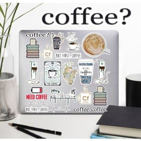 Resim Kahve Tasarımlı Sticker Seti Laptop Ajanda Pc Tablet Telefon Defter Etiket Bullet Journal Diğer 