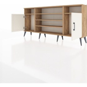 Resim Arges Konsol 5 Raflı 2 Kapaklı 176x30x83 Çam-aytaşı/çam Aytaşı/çam 