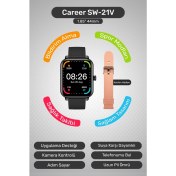 Resim Sword Career Akıllı Saat Bildirim,kalp Atış,uyku Takibi,spor,sağlık, Ios&android Uyumlu 44MM IP67 Uzun Pil Ömrü Türkçe Menü SW-21V 