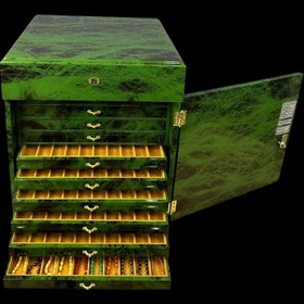 Resim 100’lü Şifreli Tespih, Saat ve Takı Dolabı – Lüks ve Güvenli Koleksiyon Kutusu 