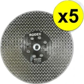 Resim Rodex RRE230F Flanşlı Elmas Testere Mermer, Granit, Porselen 230MM 5 Adet 