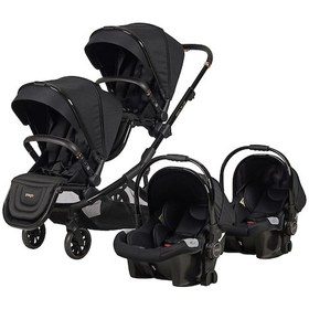 Resim Prego İbiza Plus Travel Sistem İkiz Bebek Arabası 2223 Siyah 