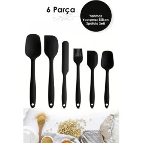 Resim Heaven House 6lı Takım Yanmaz Yapışmaz Mutfak Pasta Slikon Yumurta Fırçası Kaşık Bıçak Spatula Seti 
