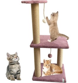 Resim Nursoft Mega Boy Step Kedi Tırmalama Tahtası- Gül Kurusu 