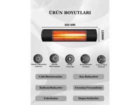 Resim Hottable Classic 2000 Watt Profesyonel Su Geçirmez Dış Ortam Isıtıcı 