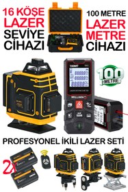 Resim Millian 16 Köşe Çizgi Hizalama Lazer Seviye Hizalama Cihazı + 100 Metre Yüksek Hassasiyet Lazer Metre Ölçer 