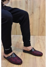 Resim Prego Saran Poli Hafif Taban Damat Erkek Ev Terliği Bordo Bordo 