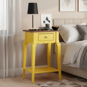 Resim Wooding Mobilya Masif Konik Sarı Ceviz Raflı Komodin - Mini Dresuar 