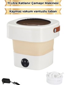 Resim ALFAGİFT 11 Litre Katlanır Mini Çamaşır Makinesi– Taşınabilir Sessiz Bebek Çamaşırı Kamp Seyahat 