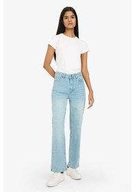 Resim Defacto Comfort Straight Normal Bel Bilek Boy Jean Yıkamalı Pantolon G2215ax25wnnm28 Mavi 