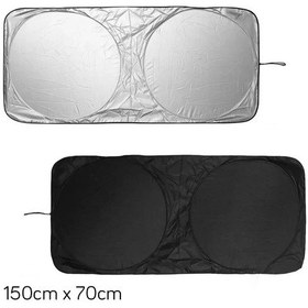 Resim Carub Oto Güneşlik Ön Arka Cam Perdesi Çift Yönlü Katlanır Isı Kouruyucu Miflonlu Su Geçirmez 150x70cm Br4953721 1 Adet 