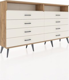 Resim Arges Konsol 2 Raflı 8 Çekmeceli 176x30x99 Çam-aytaşı Aytası/aytası - Atlas Çam 