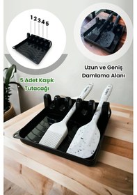 Resim Valletta Gili Kapak Tutucu Ve Kaşıklık Siyah 