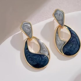 Resim 1 Çift Zarif Fransız Vintage Gözyaşı Yeşil ve Mavi Yeşil Gözyaşı Küpeler - Paslanmaz Çelik Gönderiler, Alaşım, Tüm Mevsimler İçin Minimalist Tasarım, Kadınlar İçin Mükemmel Hediye, Tüm Mevsimler İçin Küpeler | Minimalist Küpeler | Alaşım Yapısı, Kadınlar İçin Küpeler 