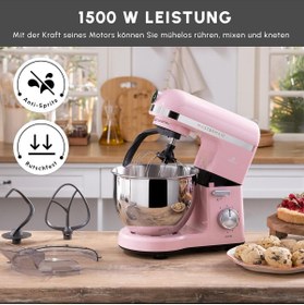 Resim Karaca 6 kademeli hız PRO Çift kollu aparat Hamur yoğurma Karıştırıcı Püre ve Çırpıcı 5LT Mutfak Şefi 1500W 