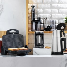 Resim Schafer Elektrikli Çeyiz Seti Paslanmaz Çelik ve Siyah Renkli Mutfak Aletleri ile 4 Parça 