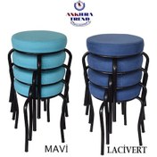 Resim Siyah Ayaklı 4 Adet Mutfak Balkon Taburesi 