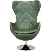 Resim Koltukstilim Egg Yeşil Deri Berjer Bekleme Koltuğu Yeşil 