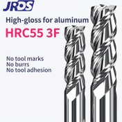 Resim JRDS HRC55 3-Flute Yüksek Parlaklık Tungsten Çelik Freze Matkabı - Yüksek Sertlik, Alet İzleri Yok, Burrlar Yok, Yapışıklar Yok, Alüminyum, Cam Elyaf, Akrilik, Metal İşleme, Hassas Matkap, Dayanıklı Alet 