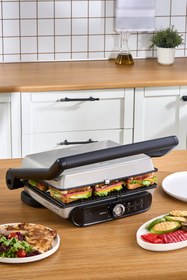 Resim Karaca Gastro Grill Pro 2400W Izgara ve Tost Makinesi Mulberry 6 Dilim Kapasiteli 