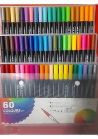 Resim Çift Taraflı Fırça Uçlu Marker Kalem Seti 60lı Set 