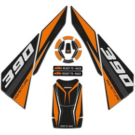 Resim Redline Grafik Ktm Adventure 390 2020-2024 Turuncu Siyah Tank Pad Set Redline Grafik 