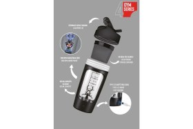 Resim Mediterian 4 Gym Elektrikli Şarj Edilebilir Protein Shaker 650 ml Siyah 